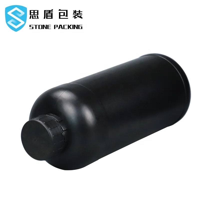 1000g 1000ML black HDPE round plastic bottle