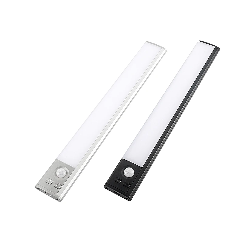 Ultra-thin 30CM LEDs PIR Motion Sensor Under Cabinet Light USB Rechargeable 3 Color Modes LED Wardrobe Closet night Lights