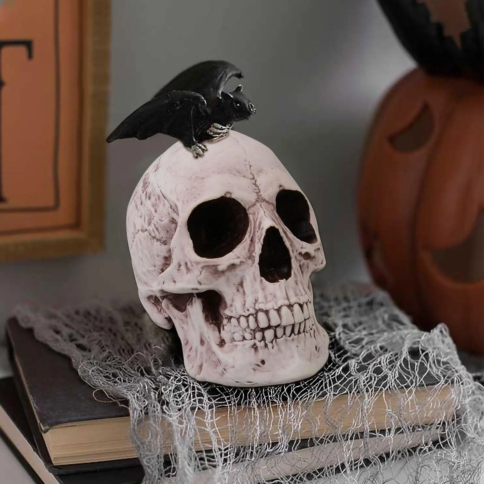 PartyGears Life Size Halloween Skulls Head Decor Realistic Looking Skulls Human Skeleton Head Skull Halloween Home Decoration