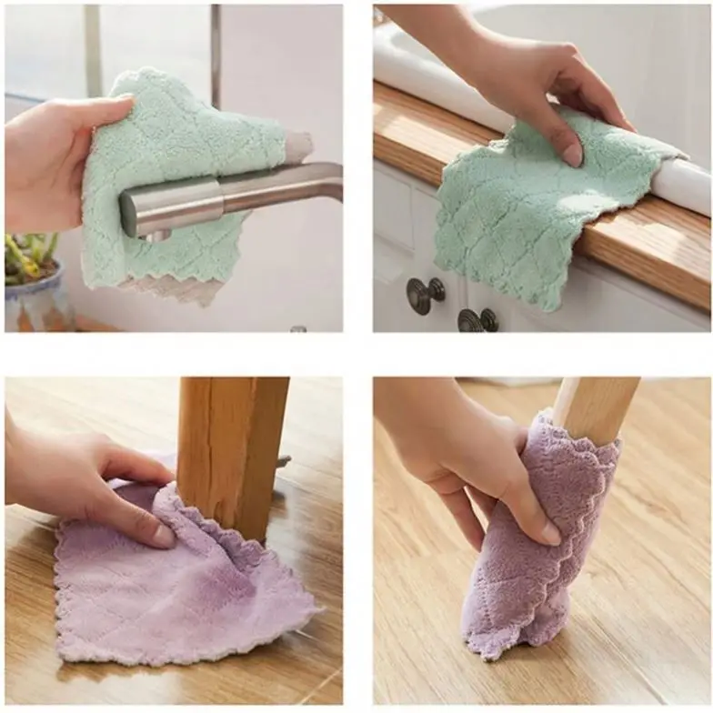 Wholesale Household Cleaning Cloth Absorbent Microfiber Kitchen Towel Oil Dish Wash Towel