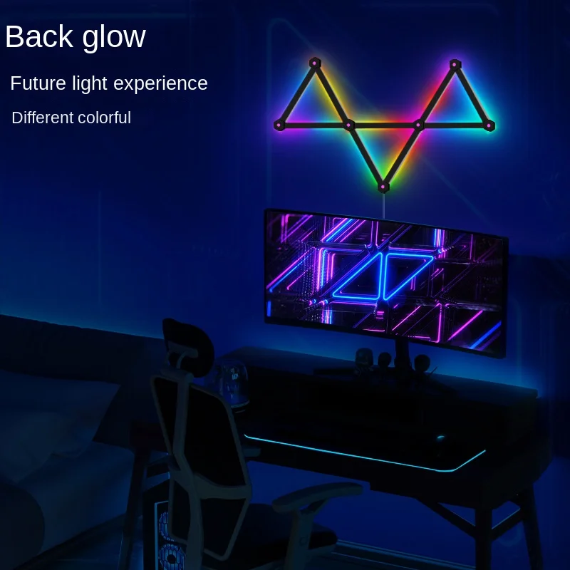 Graffiti RGB Phantom Splicing Esports Table with Atmosphere Light LED Bluetooth Capable