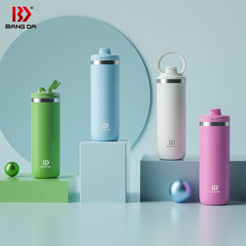 20oz 600ml Double Wall Insulated Sport Water Bottle Leak Proof Thermos Flask with Handle