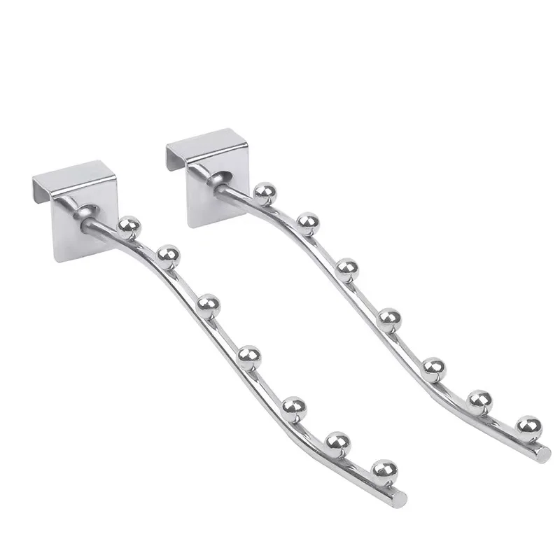 Wire Chrome With Beads Hanging Hook Metal Supermarket Display Hook