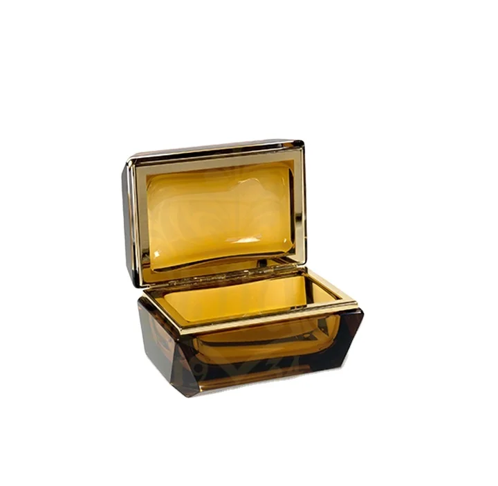 Высококачественная домашняя декоративная шкатулка для ювелирных изделий, средний Прямоугольный Стеклянный шкатулка для драгоценностей из 100% чистого стекла