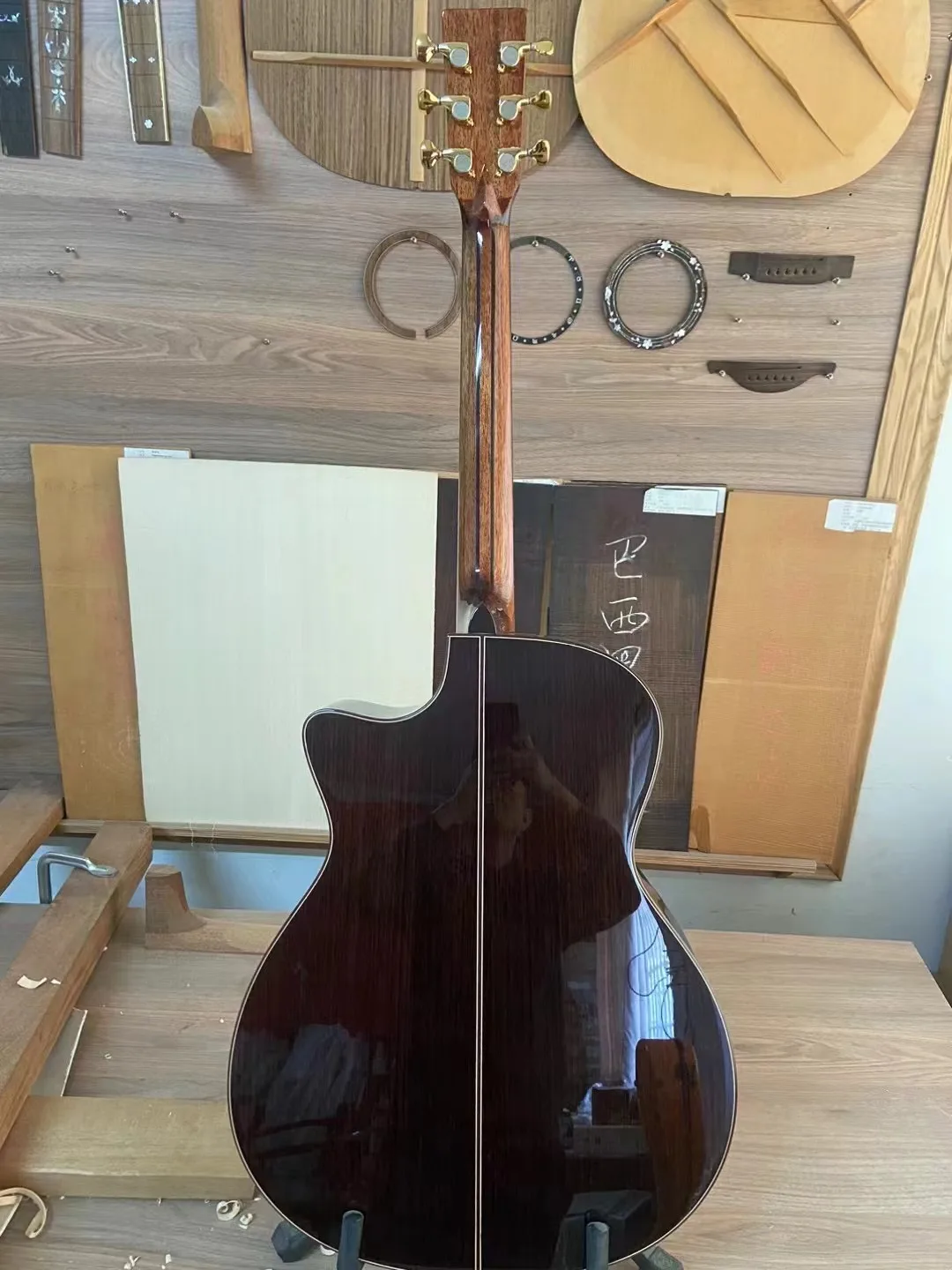 High End All Solid Spruce Rosewood Acoustic Guitar Custom High Quality Glossy Wholesale Service Mahogany Back/Side Ebony