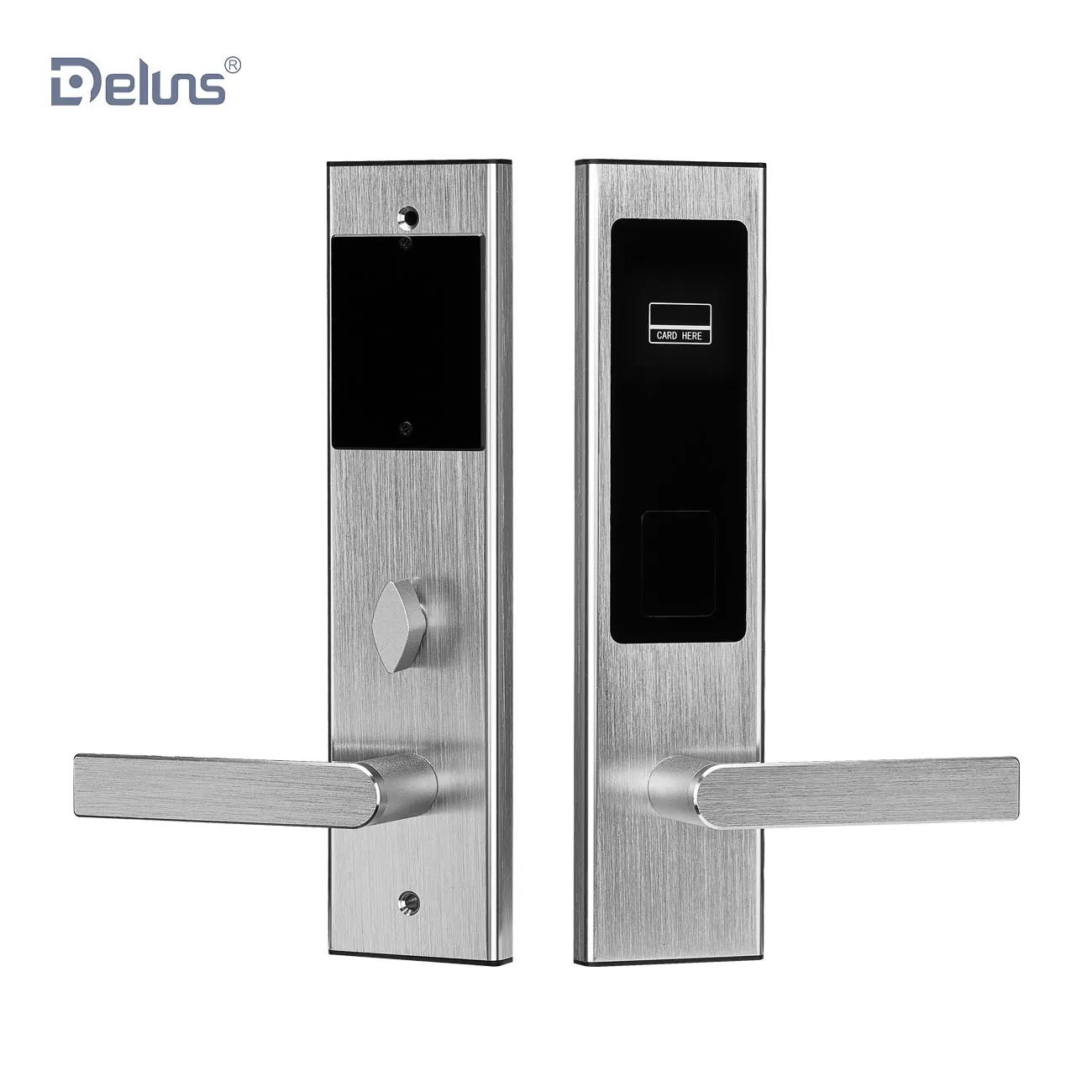 Deluns Rfid Hotel Lock System, Wireless Card Electronic Door Handle Lock, Networking Hotel Door Lock Smart System Price