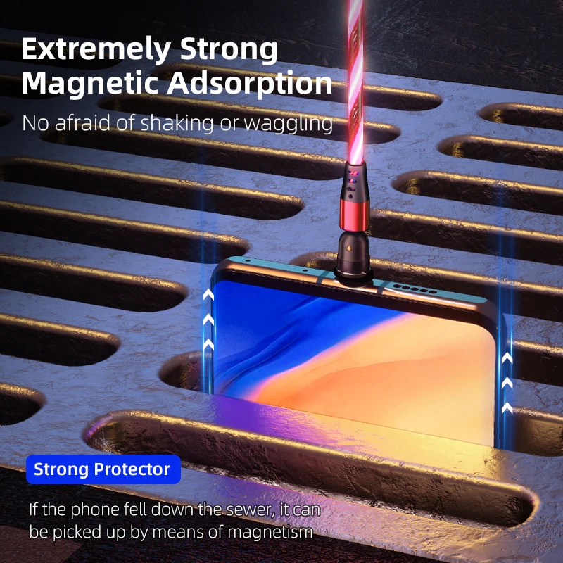 
New design 540 rotate Magnetic charging cable compatible for TYPEC,Micro,i-product magnetic charging cables with CE ROHS FCC 