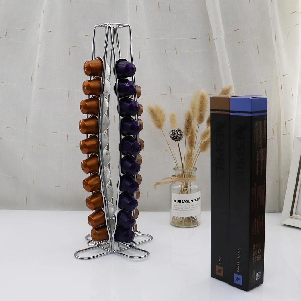  Рекламная стойка для хранения Nespresso 40 с хромированным