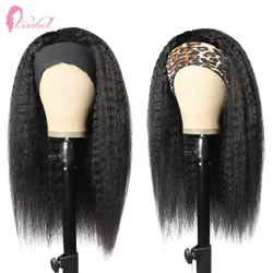 2022 Hot Sell Natural Black Malaysian Human Hair Cheap Scarf Wig Glueless Machine Made  Wig Grip Headband For Black Women