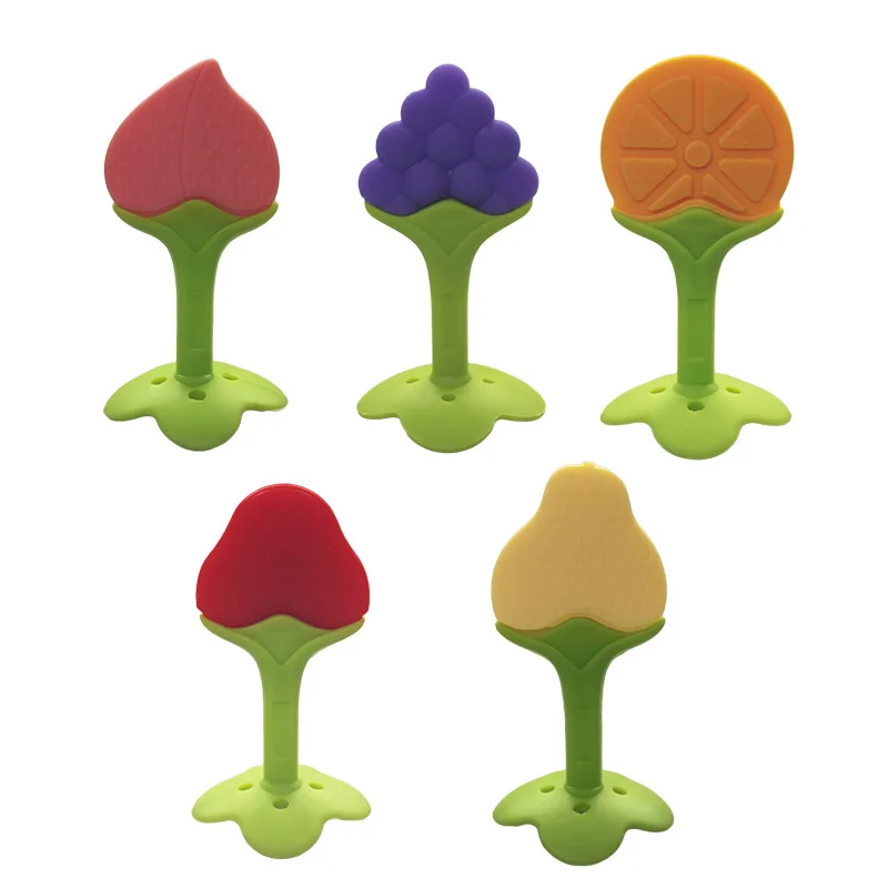 Food Grade Fruit Shape Baby Teething Toy BPA Free Silicone Baby Teether