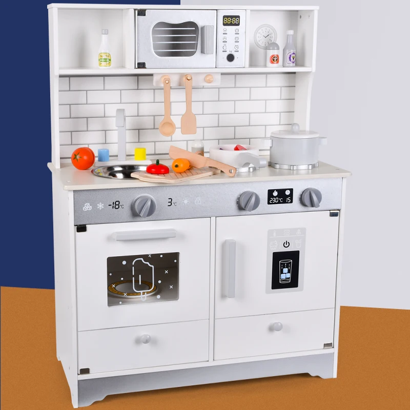 Hot Kids Baby Pretend Kitchen Cooking Game Children Wood Kitchen Toys Play Set