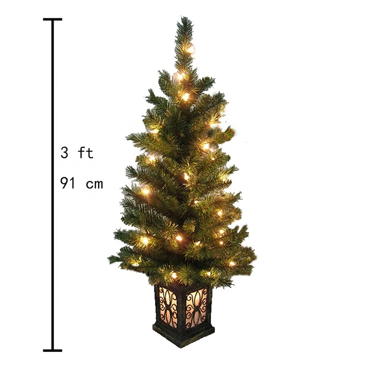 Christmas tree with base Tinsel pop-up 3ft Premium Spruce Artificial Holiday lighting Pre-lit Artificial