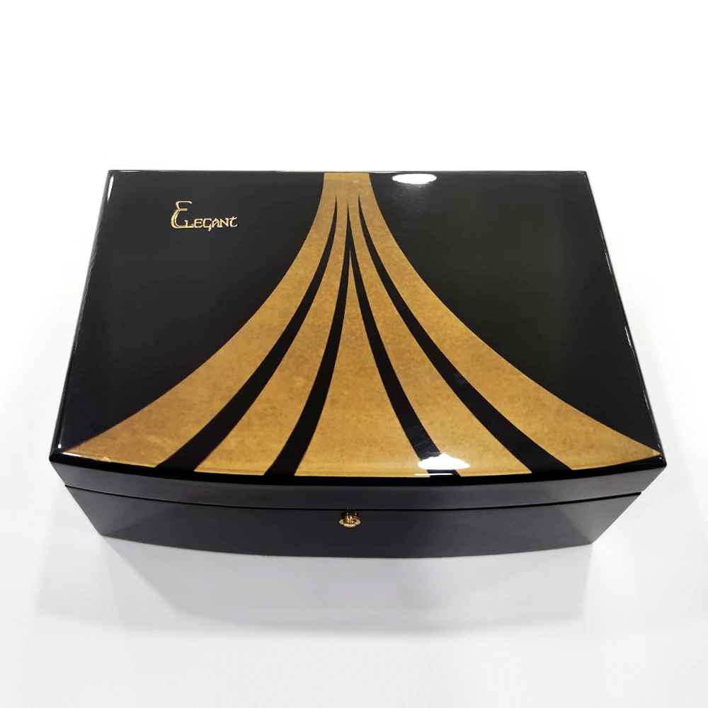 China professional factory hot sale best quality luxury glossy piano lacquer finished wood box for parfum packaging