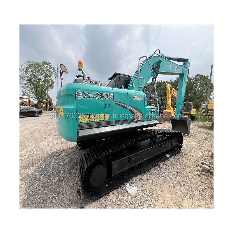 Health condition earth-moving used Kobelco excavator for sale Sk200-8 Sk200-6 low hours with engine Hino J05E SK200