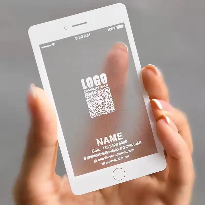 Custom Hot sale standard CR80 PVC transparent business card transparent pvc business card printing