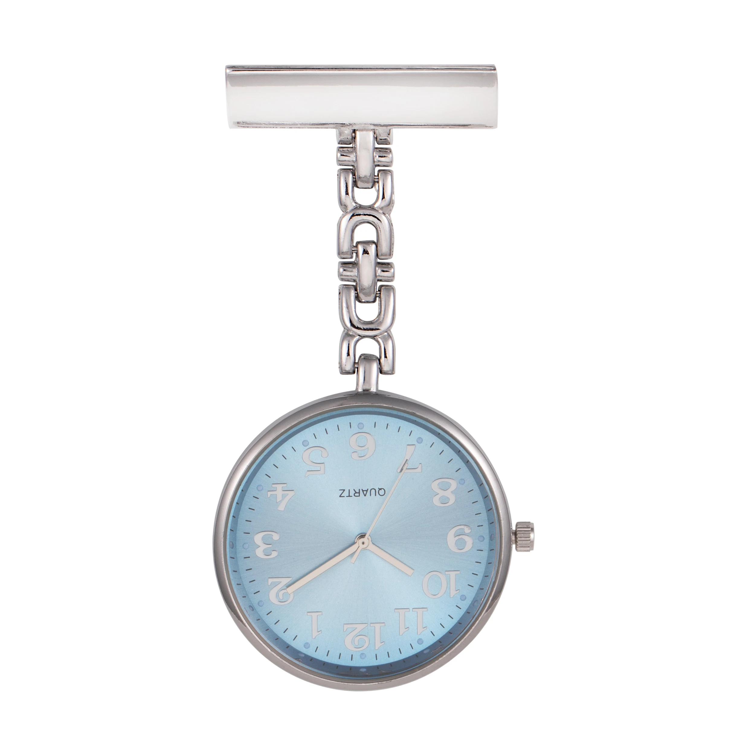 Wholesale Breast Medical Brooch Engraved stainless Steel Case Back Metal Nurse pocket watch