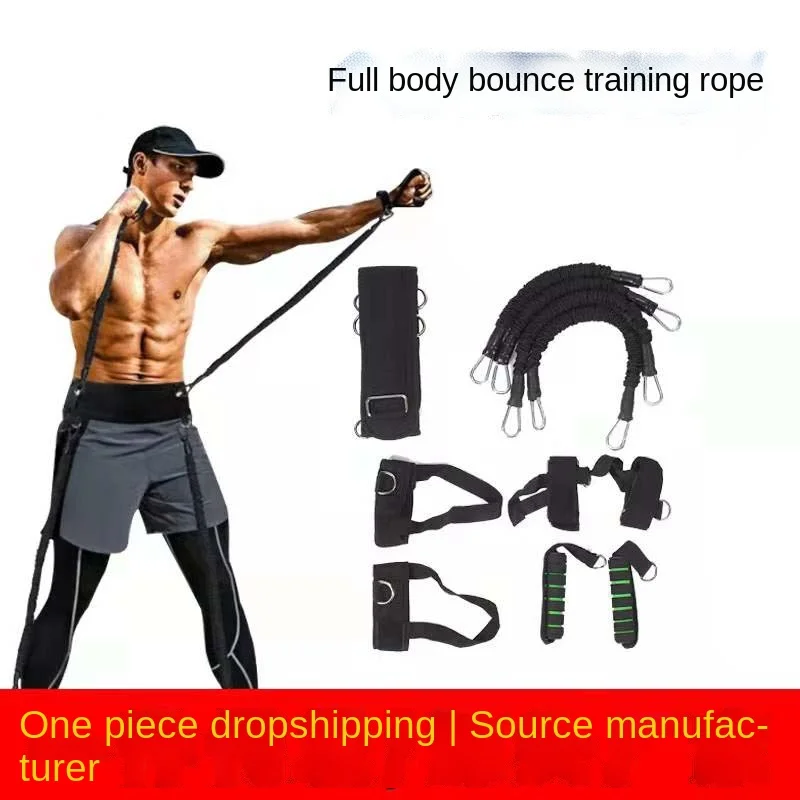 Fitness Leg Strength and Agility Foot Bounce Vertical Jump Trainer Boxing Resistance Band With Fitness Belt for Muay Thai
