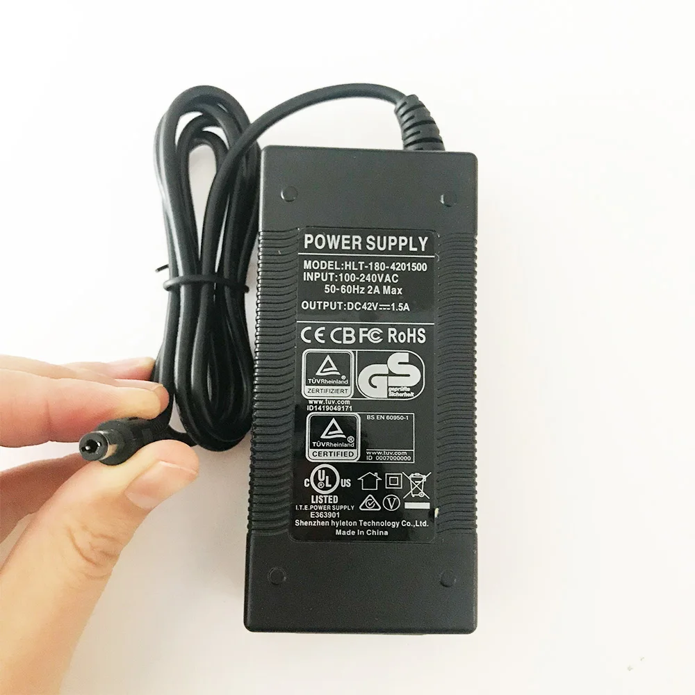 et Scooter 42 volt Lithium Battery Charger Coaxial Plug 42V 1.5A E T ET Electric Scooter Bike  Charger Parts Power Adapters