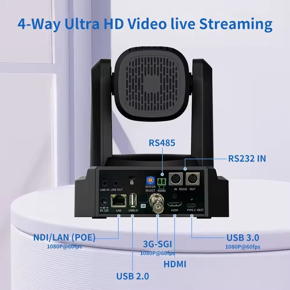 Best Broadcast POE 4K 8MP PTZ Optics Streaming Camera with H DMI+LAN+USB 4K 60FPS vMix On vif for Church