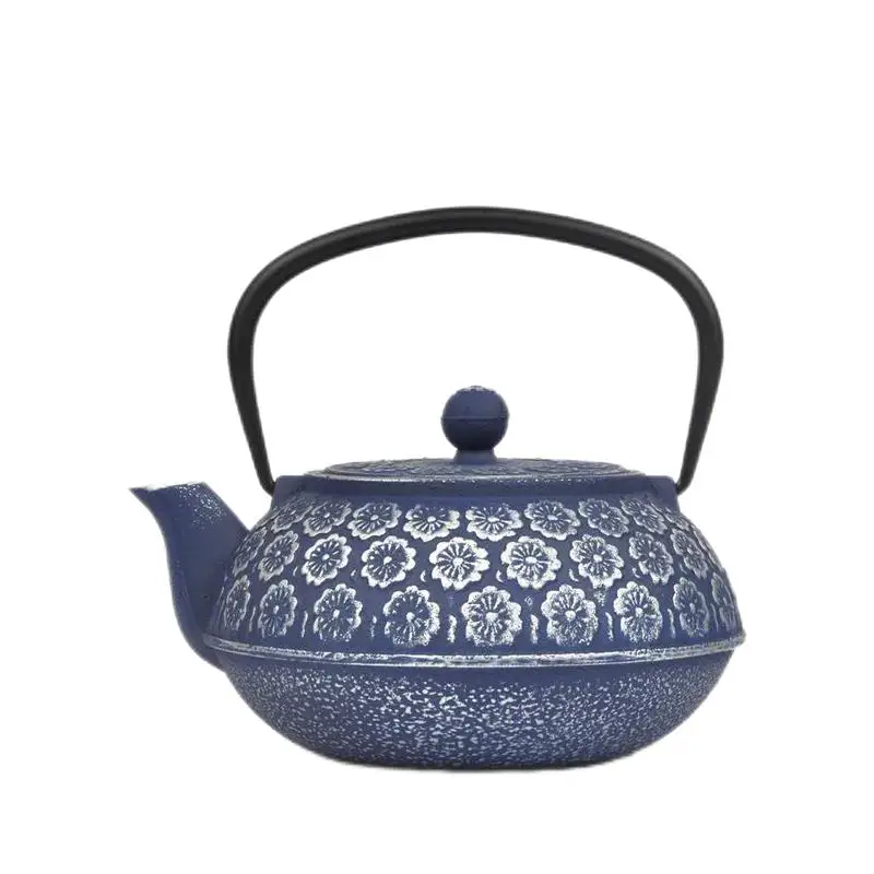 Hotel Cafe Restaurant Home Teapot Classic Chinese Antique Black Tea Pot Cast Iron Enamel Metal Kettle with SS Basket for Sale