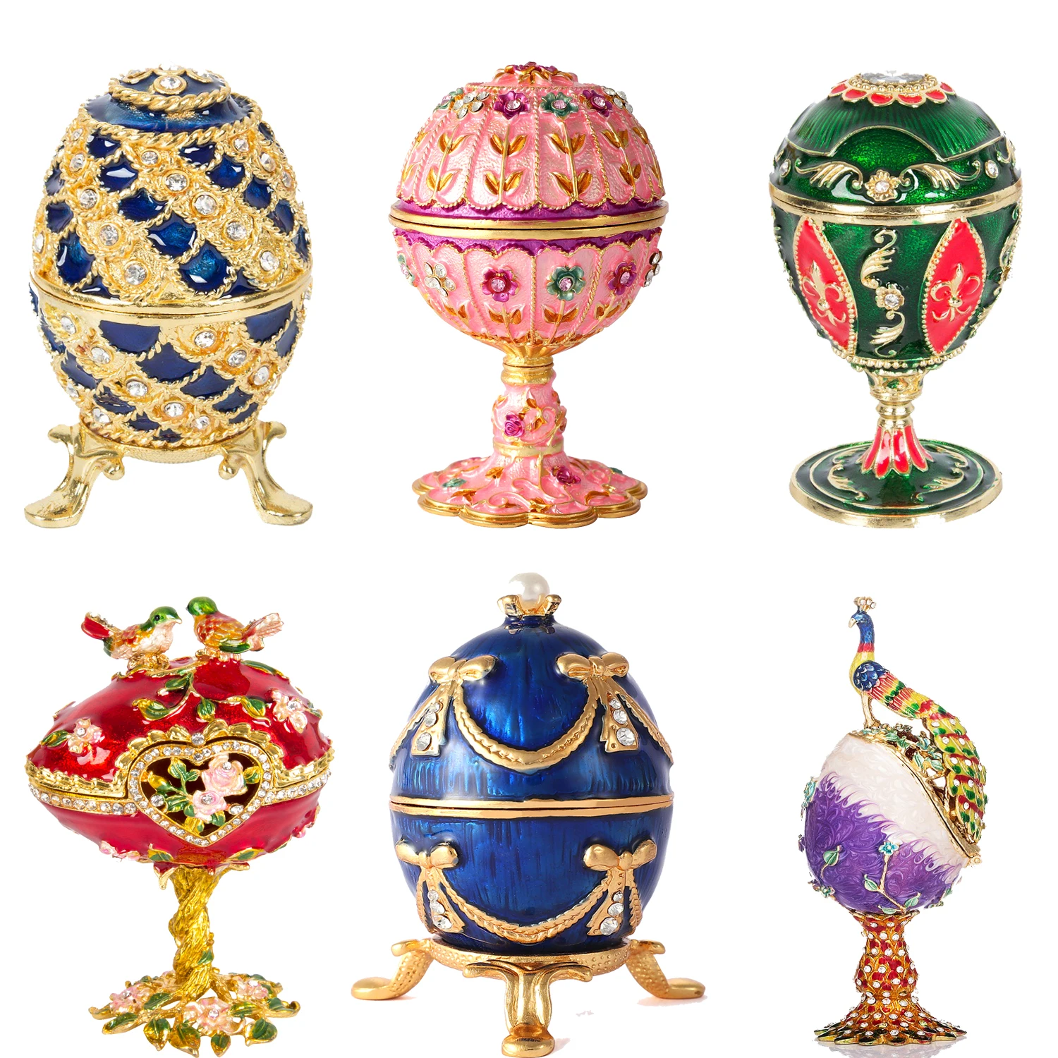  QIFU маленькая оптовая продажа Новое поступление Faberge egg и другие стильные металлические шкатулки для ювелирных