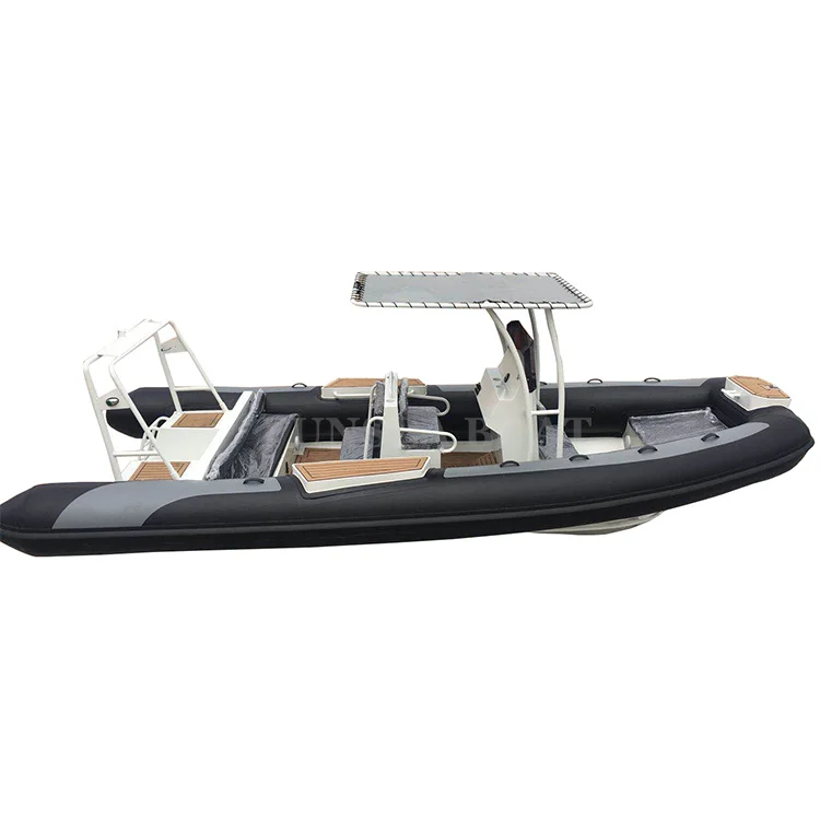 Top quality 22 foot 6.5m gray deep v bottom hull pvc / hypalon air tube Germany RHIB luxury Aluminum rib boat tender 650