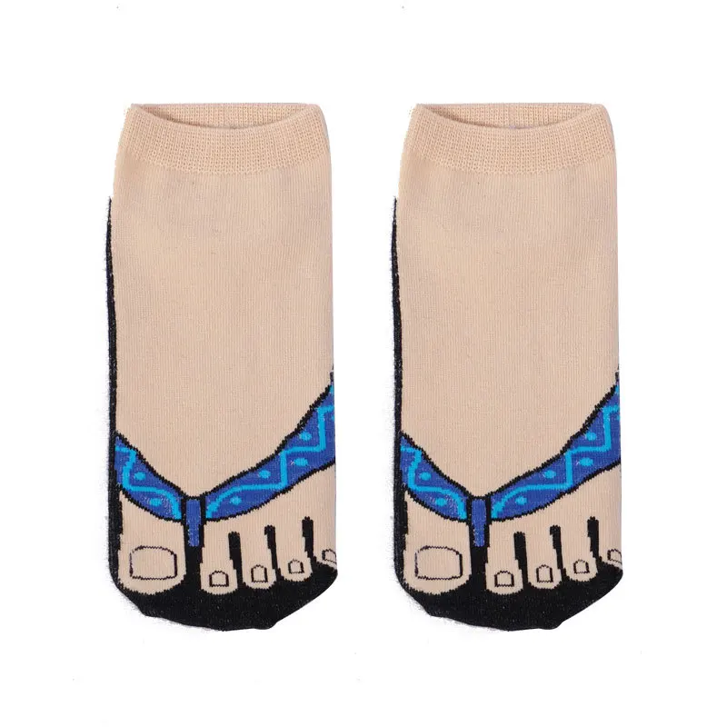 Japanese Novelty Funny Cartoon Toes Shark Jacquard Ankle Socks Breathable Cotton Fashion Couples Socks
