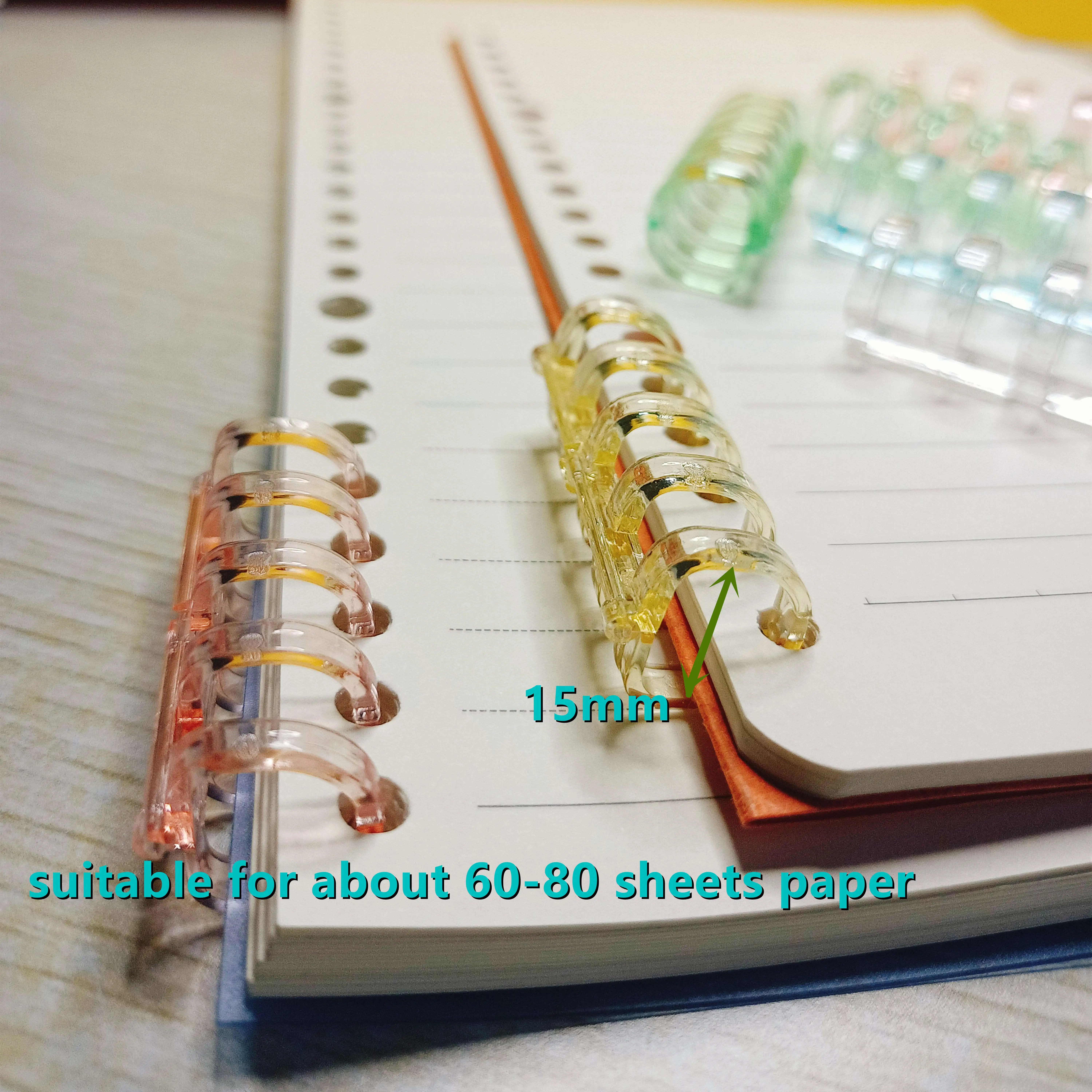 Transparency Reusable 5-holes Plastic Binding Strip Suitable for A4 B5 A5 Paper