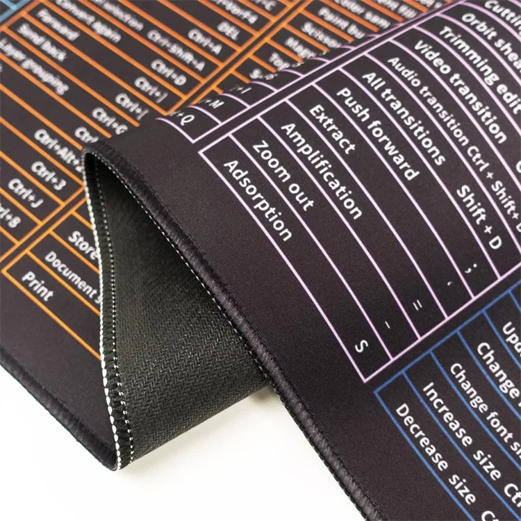 Large Shortcuts Mousepad Natural Rubber Smooth Waterproof Surface Computer Mouse Pad