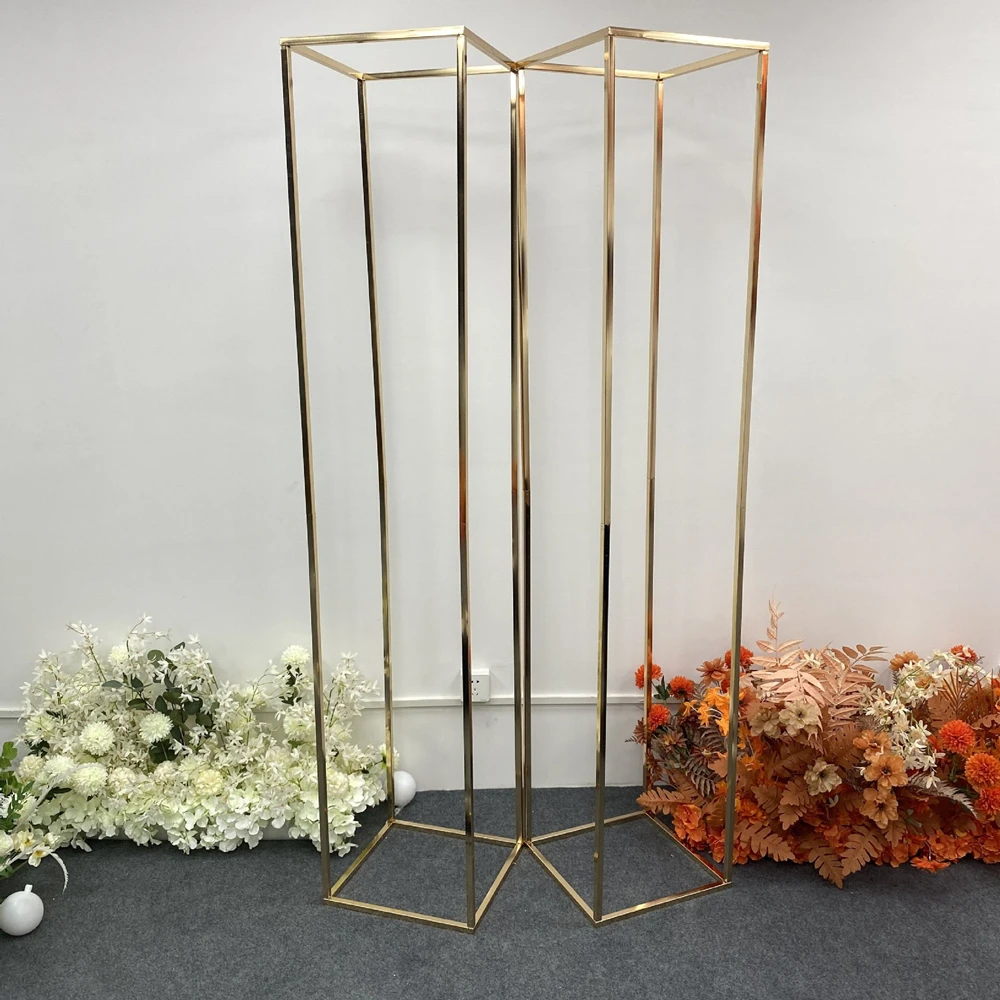 Wedding Arch Backdrop Balloon Stand Background Metal Shiny Gold Plating Outdoor Flower Door Shelf Frame Party Decoration