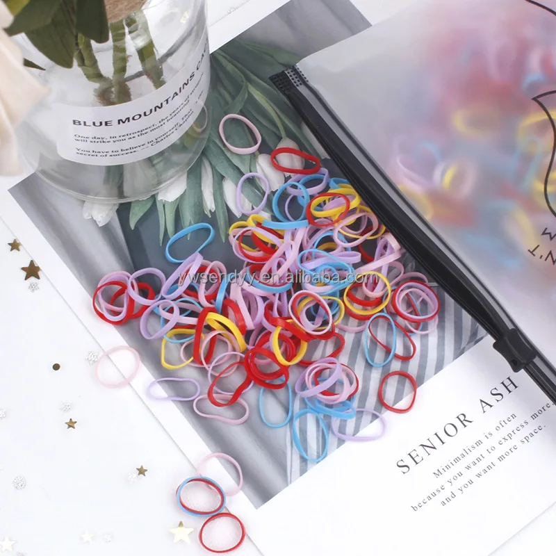 Wholesale Korean kids fashion Elastic Hair Ties band Candy color Transparent Hair Rubber Bands For Child