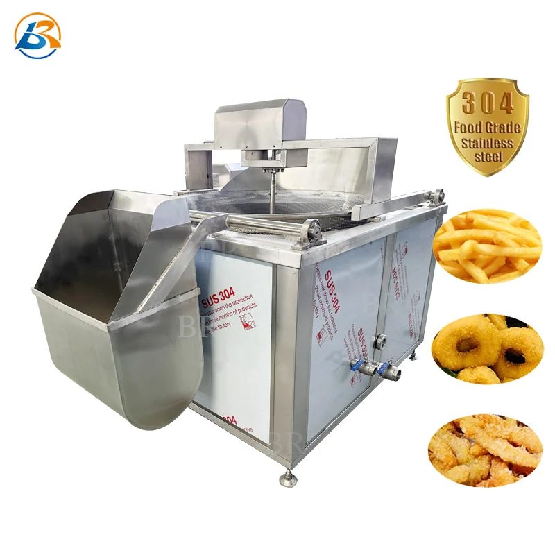 Customizable industrial full-automatic electric potato chips fryer Batch fryer with automatic discharge and mixing function