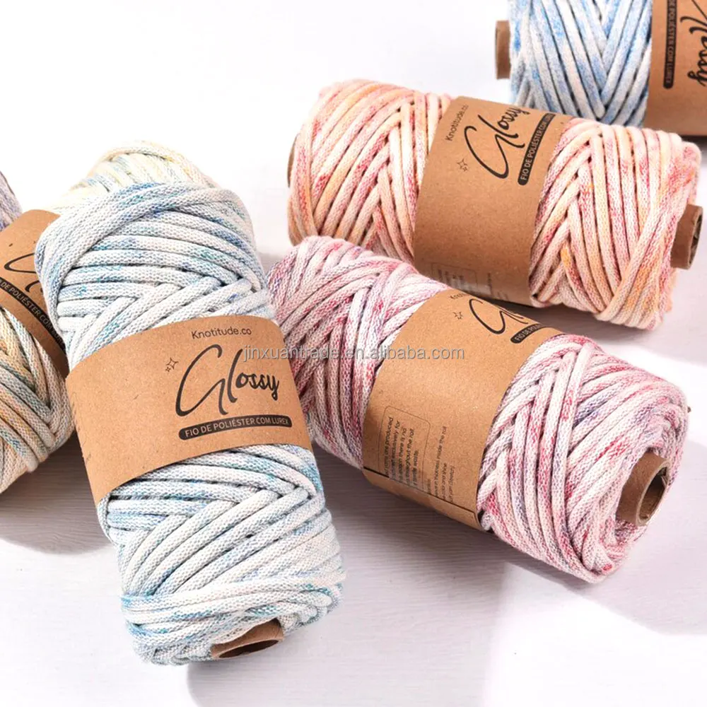 2024 новый стиль, модный цветной шнур, радужная хлопчатобумажная веревка для макраме, подставки для мешков, вязание крючком