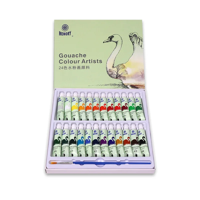 Gouache, Watercolor, Acrylic & Chinese Pigments in 12, 18, 24 colors. Packaged in 5ml/12ml boxes.