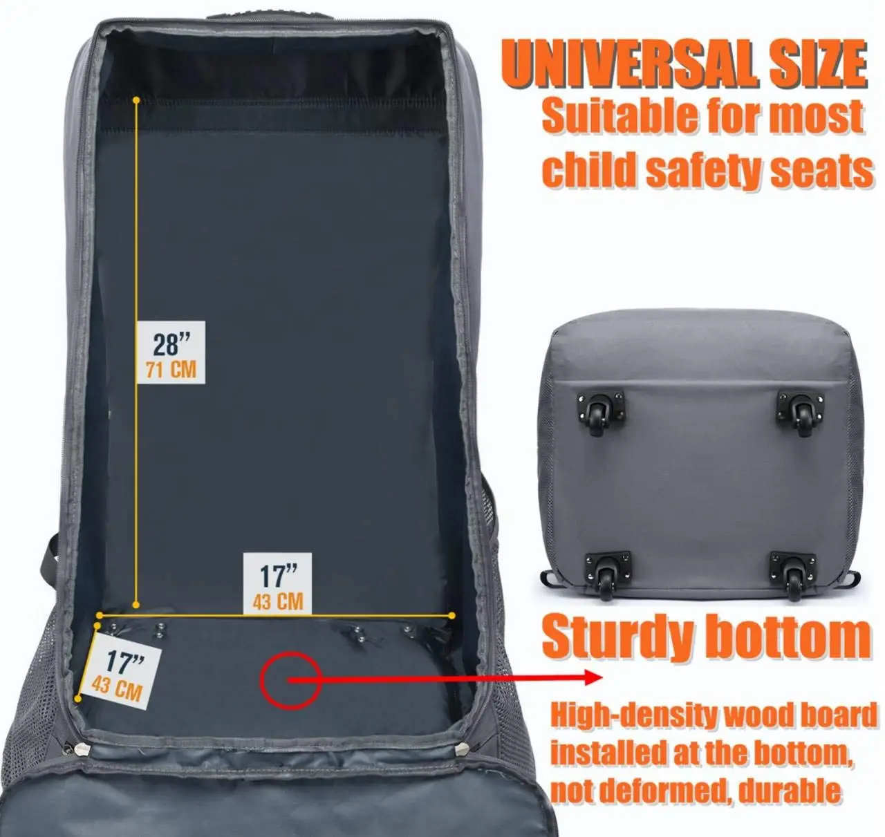 Travel Air Infant Carseat Cover With Wheels Baby Car Seat Travel Bag