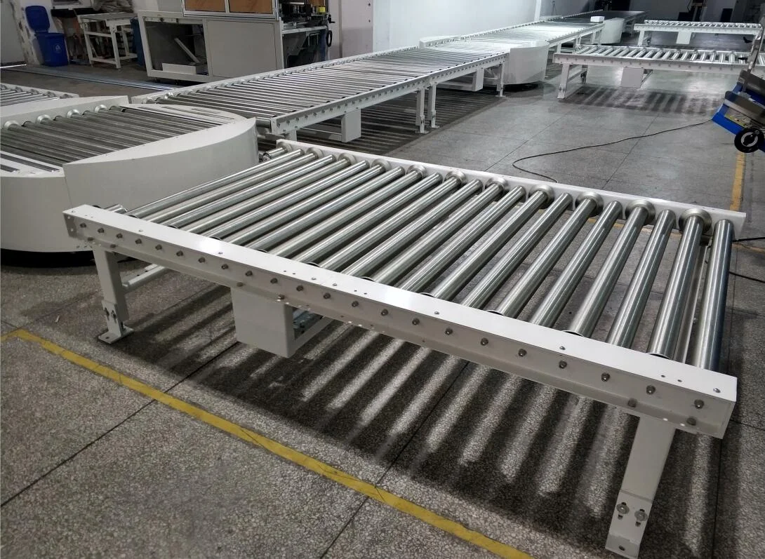 Heavy-Duty Industry Powered Pallet Handling Roller Conveyor System, Pallet Chain Drive Live Roller Conveyor