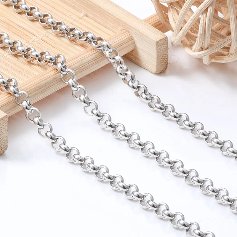 Custom/Stock Small Ring Link Stainless Steel Chain DIY Jewelry Making Accessories Findings for Necklace