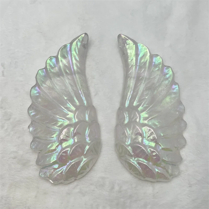 Natural Crystals Healing Aura Clear Quartz Angel Wings For Home Decoration
