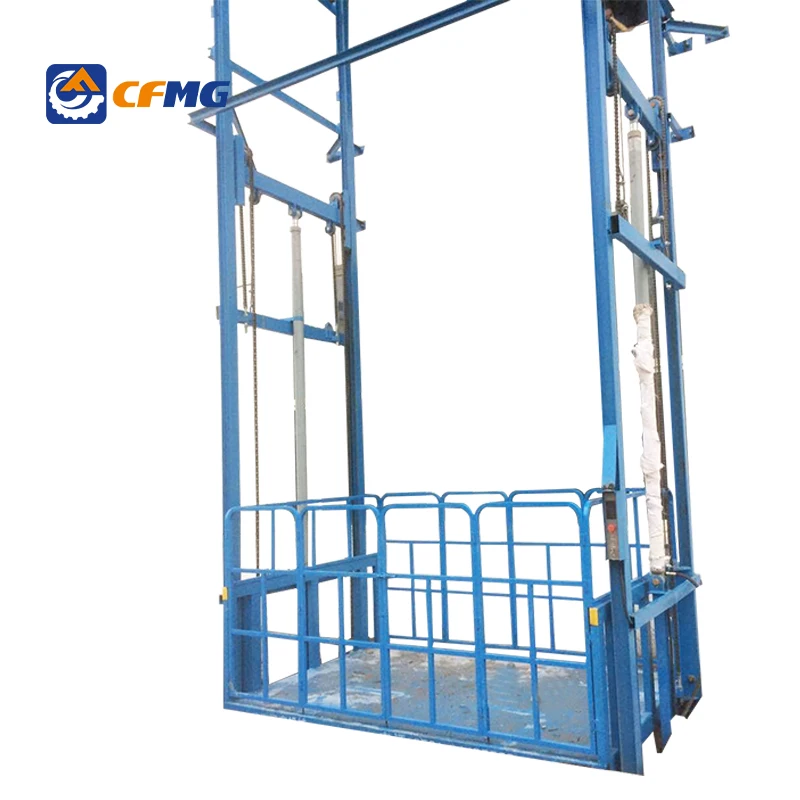 custom made 300kg-5000kg electric hydraulic freight elevator guide rail cargo lift goods lift for warehouse