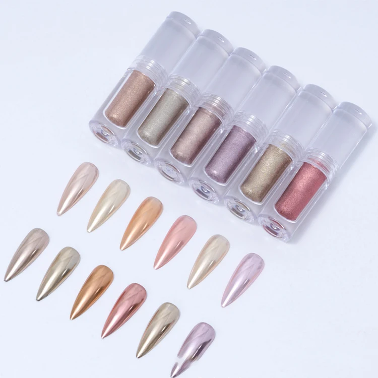 Chrome Gel Nail Polish Magic Holographic Chameleon Liquid Magic Mirror Powder Nail Art Decoration Mirror Chrome Powder