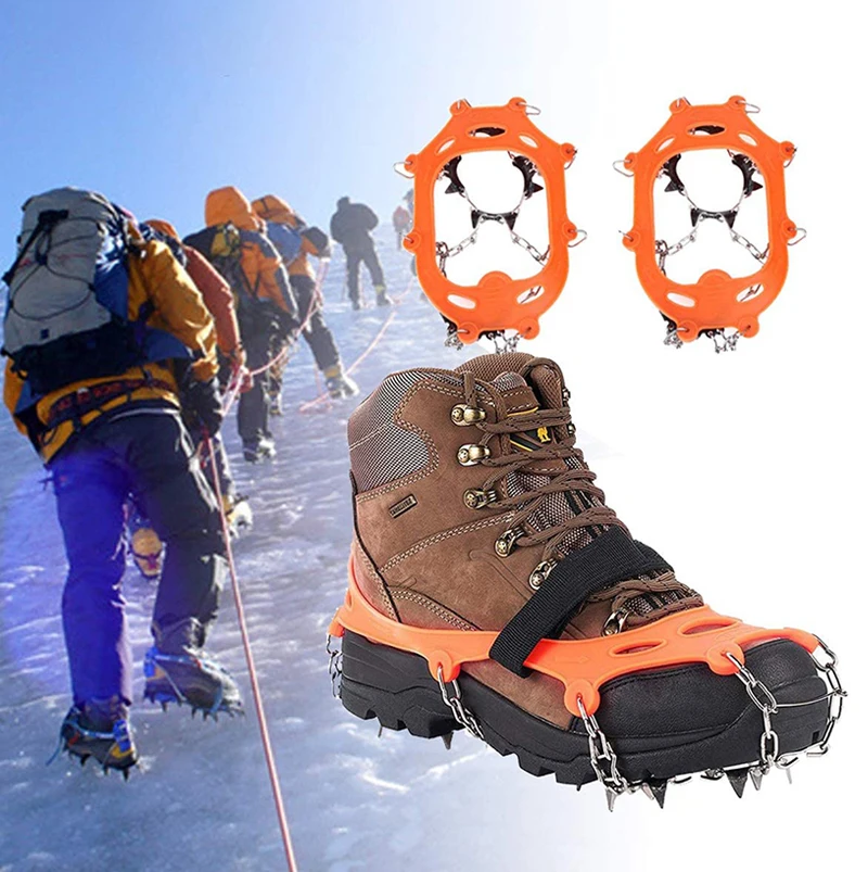 Outdoor 12 Teeth Ice Cleat Spikes Crampons Silicone Anti-skid Crampons