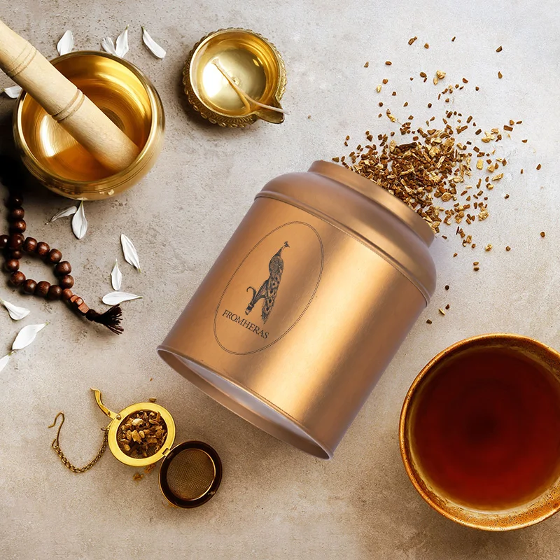 Factory Food Grade Sealed White Black Custom Tea Tin Box Big Round Coffee Double Lids Tea Tins Small Green Tea Tin Can