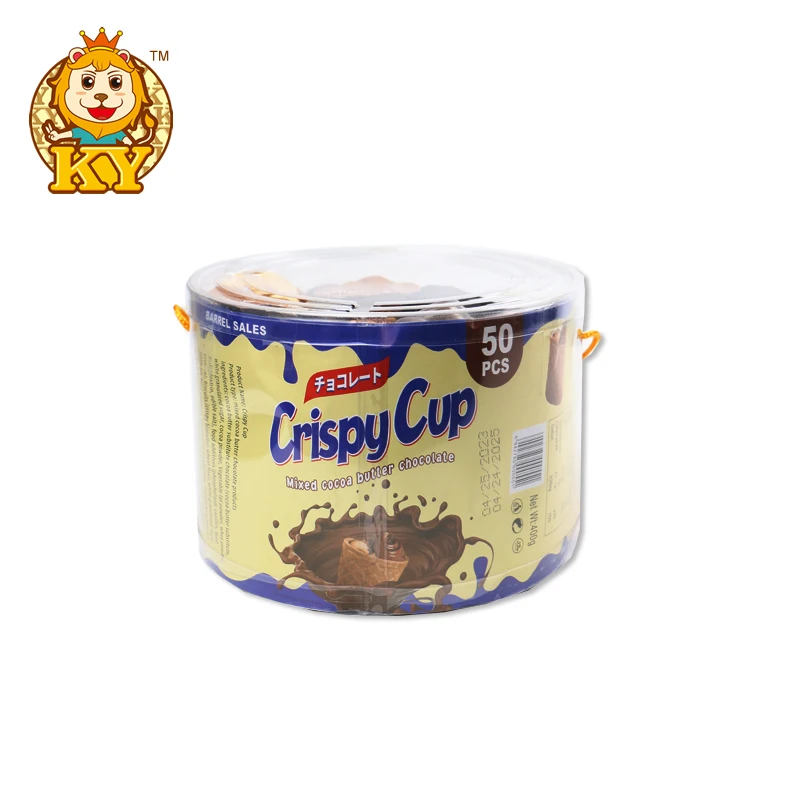 Candies supplier wholesale custom 8.5g mini chocolate cup with biscuit ball