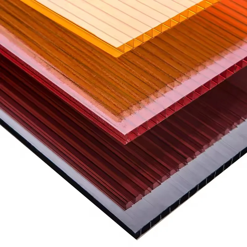 wholesale Foldable price uv protection pc roof panel greenhouse multi wall colors polycarbonate hollow roofing sheet