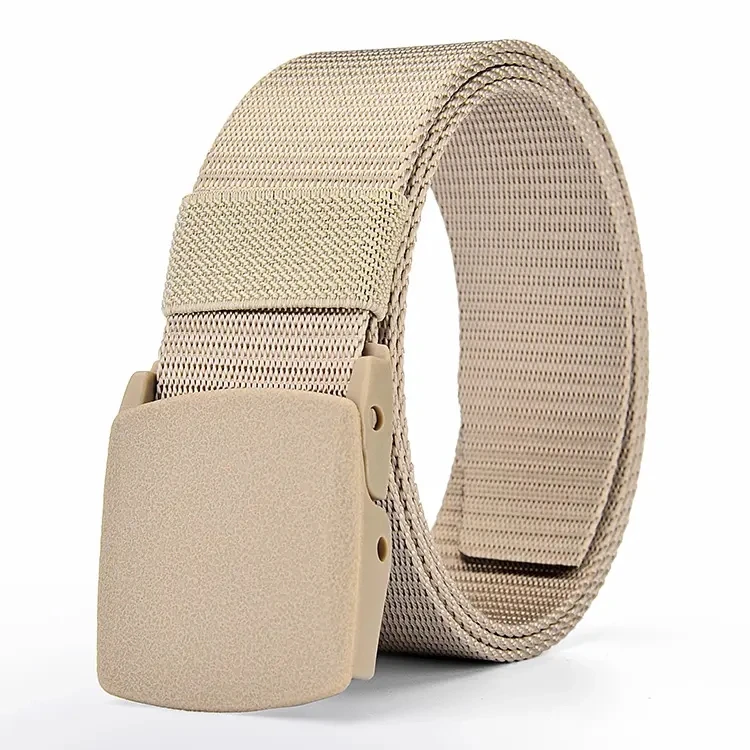 High Quality Strap Automatic Buckle Nylon Belt With Plastic Buckle 3.8cm Canvas Men Fabric Belt