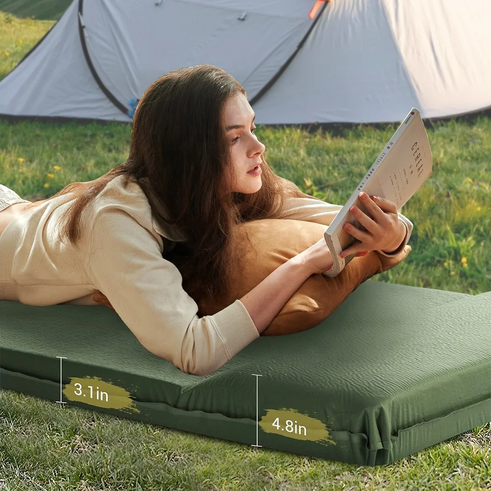 2024 Ultralight Sleeping Pad Automatic Inflatable Camping Mat For Backpacking Traveling Compact Air Foam Mattress