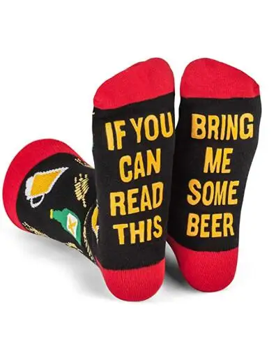 WZ Sole Message Socks If You Can Read This Bring Me Novelty Socks - Funny Dress Socks For Men and Women