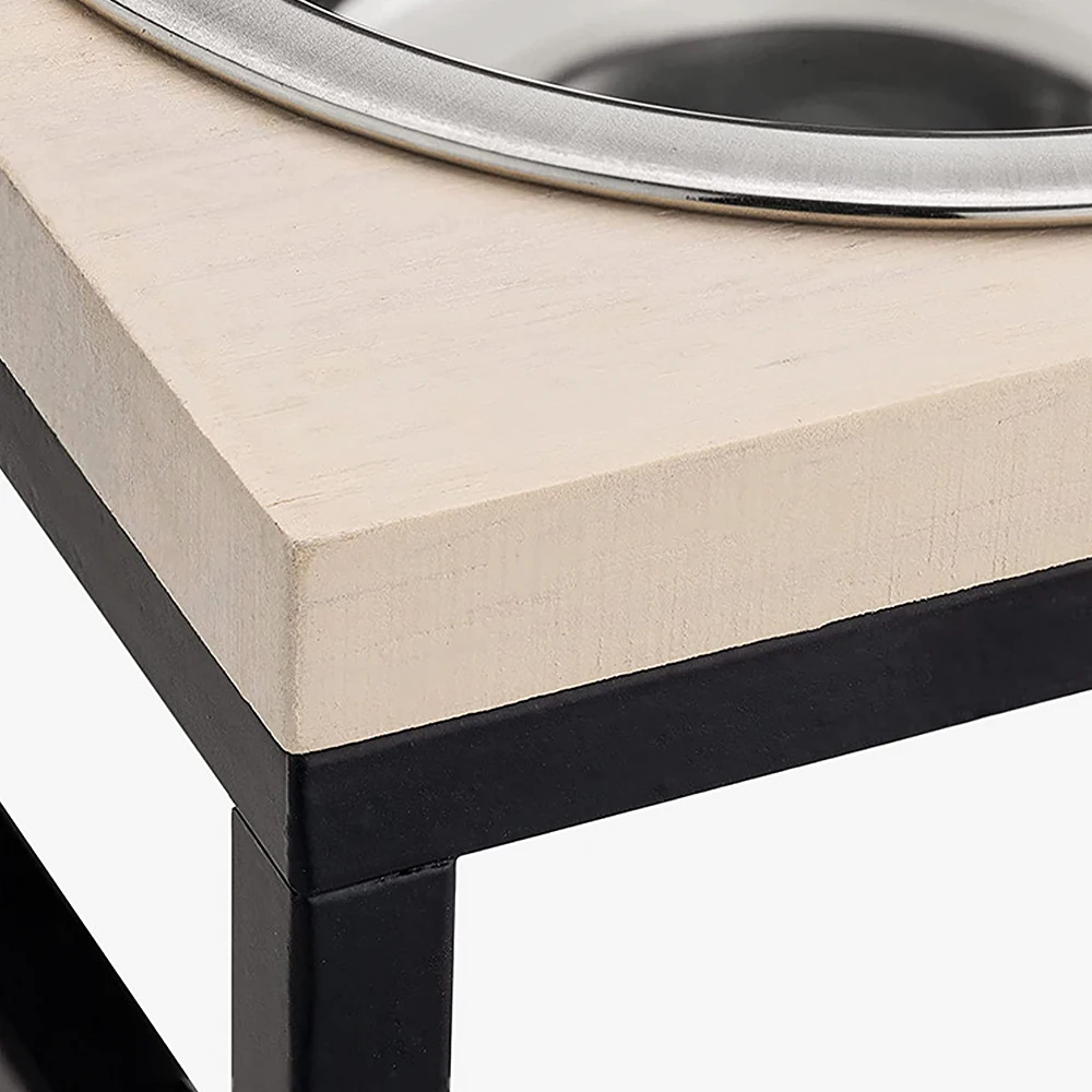 Luxury Stainless Steel Pet Bowl Anti-tip Fixed Height Elevated Pet Bowl Feeder with Stand For Dogs