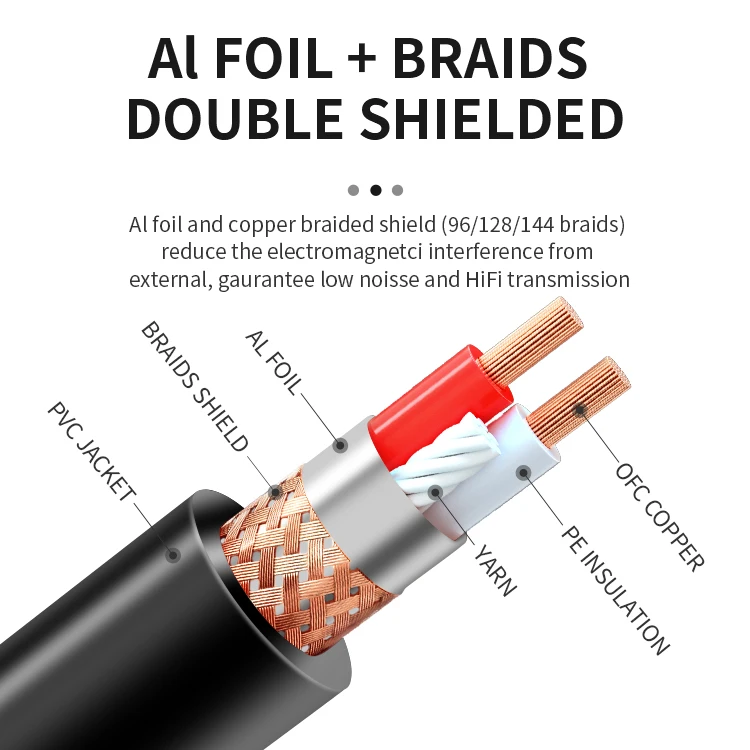 Home Theater XLR Audio Cable Factory Flexible Shielded Low Noise OFC Copper Hifi Speaker Wire 100m Roll Microphone Cable Wire
