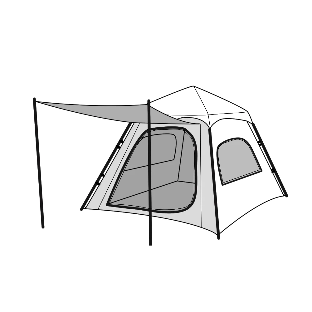 Wholesale Outdoor Camping Tent And Hiking Gear 3-4 Persons Family Tent 2 Doors 2 Windows Mesh Luxury Camping Tent Waterproof